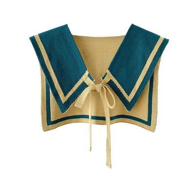 Eșarfă pentru femei, tricot din lână, îngroșă, jachetă exterioară, caldă, stil colegiu, bloc de culoare, vară, cu aer condiționat, pelerina de protecție a gâtului