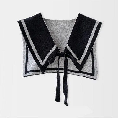 Eșarfă pentru femei, tricot din lână, îngroșă, jachetă exterioară, caldă, stil colegiu, bloc de culoare, vară, cu aer condiționat, pelerina de protecție a gâtului