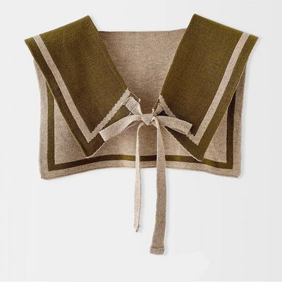Eșarfă pentru femei, tricot din lână, îngroșă, jachetă exterioară, caldă, stil colegiu, bloc de culoare, vară, cu aer condiționat, pelerina de protecție a gâtului