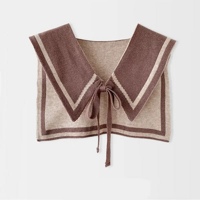 Eșarfă pentru femei, tricot din lână, îngroșă, jachetă exterioară, caldă, stil colegiu, bloc de culoare, vară, cu aer condiționat, pelerina de protecție a gâtului