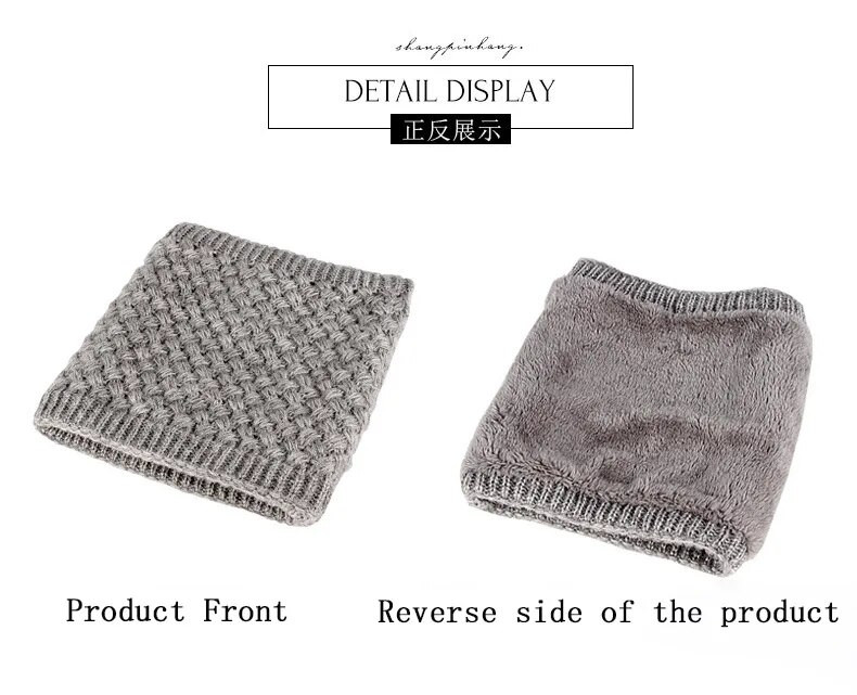 Naiste mood talvine unisex soe soliidne sõrmussall Meeste bandaansall villane kootud torukujuline peapael pluss samet