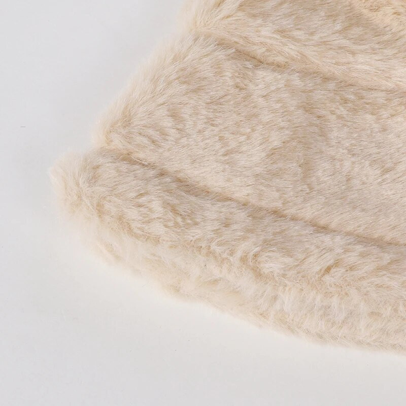 Talvised plüüsist ämbrikübarad naistele välistingimustes paks soe Panama müts Solid Leopard Pehme kunstkarusnahast naiste tüdrukute tänavarõivad kalamehemüts