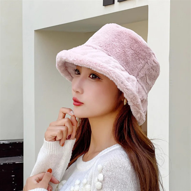 Pahuljasti šeširi od umjetnog krzna Žene Muškarci Jesen Topla mekana zimska kapa Baršunasti ležerni ribarski šešir Modna panama kapa 2023.
