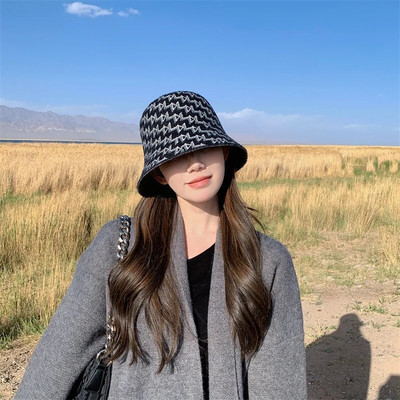Kalamehemüts uus müts talvine soe naiste Korea stiilis moodne valamumüts lainelise mustriga kahepoolne lambavill kalamehemüts hig