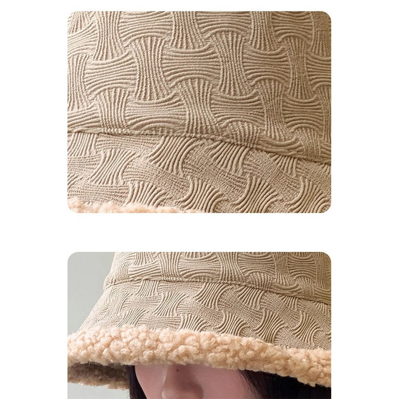 Kalamehemüts uus müts talvine soe naiste Korea stiilis moodne valamumüts lainelise mustriga kahepoolne lambavill kalamehemüts hig