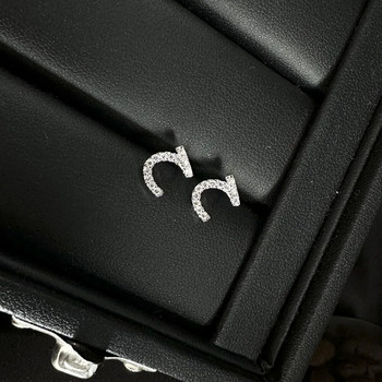 Αραβικά ερωτικά γράμματα σκουλαρίκια για γυναίκες Ασημένια επιμεταλλωμένα AAA σκουλαρίκια ζιργκόν 2023 Πολυτελή αισθητική κοσμήματα Δώρο Wife Lover Jewelry