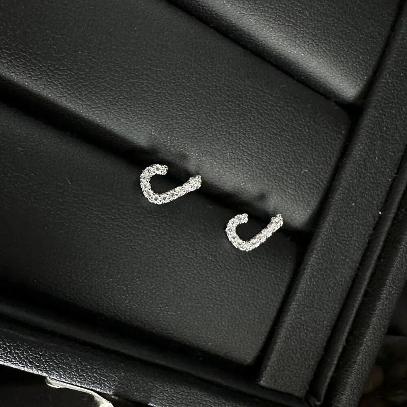 Arabiški meilės laiškų auskarai moterims, sidabruoti AAA cirkonio auskarai 2023 m. Prabangūs estetiniai papuošalai Dovana Žmonos Meilužės papuošalai