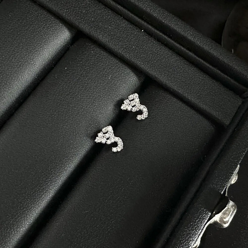 Arabiški meilės laiškų auskarai moterims, sidabruoti AAA cirkonio auskarai 2023 m. Prabangūs estetiniai papuošalai Dovana Žmonos Meilužės papuošalai