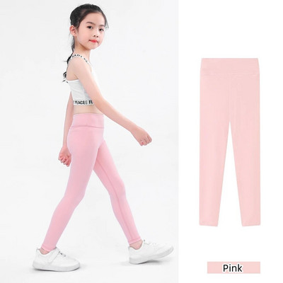 Tavasz ősz lány nadrág fekete pamut spandex Bobbi futó jóga nadrág magas derekú sport leggings tornaterem gyerekek gyerekek vékony feszes