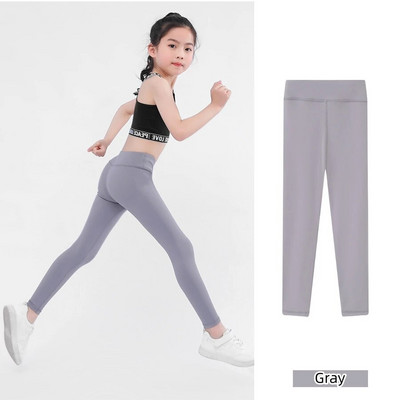 Tavasz ősz lány nadrág fekete pamut spandex Bobbi futó jóga nadrág magas derekú sport leggings tornaterem gyerekek gyerekek vékony feszes