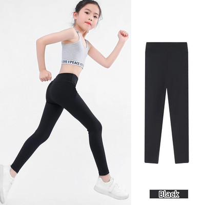 Tavasz ősz lány nadrág fekete pamut spandex Bobbi futó jóga nadrág magas derekú sport leggings tornaterem gyerekek gyerekek vékony feszes