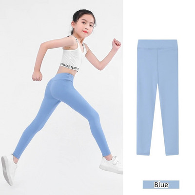 Tavasz ősz lány nadrág fekete pamut spandex Bobbi futó jóga nadrág magas derekú sport leggings tornaterem gyerekek gyerekek vékony feszes