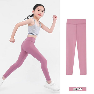 Tavasz ősz lány nadrág fekete pamut spandex Bobbi futó jóga nadrág magas derekú sport leggings tornaterem gyerekek gyerekek vékony feszes