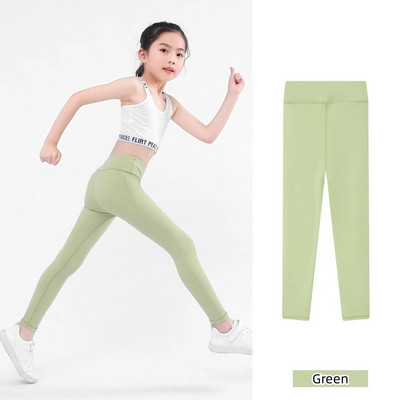 Tavasz ősz lány nadrág fekete pamut spandex Bobbi futó jóga nadrág magas derekú sport leggings tornaterem gyerekek gyerekek vékony feszes