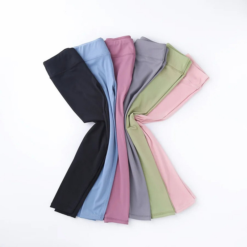 Пролет Есен Панталони за момиче Черен памук Спандекс Bobbi Running Yoga Pants Висока талия Спортни клинове Фитнес зала Деца Деца Тесни тесни