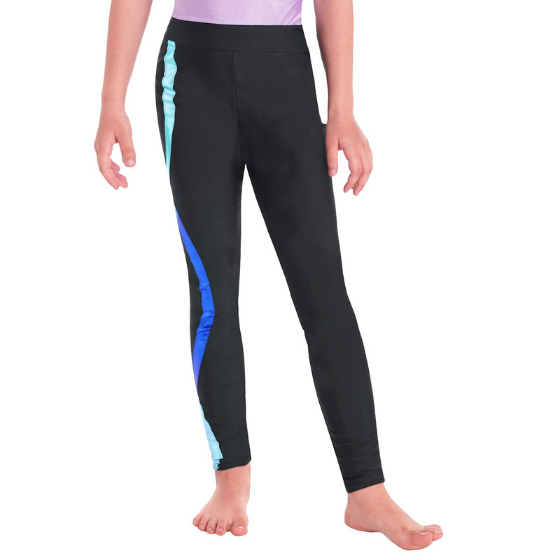 Модни детски панталони за йога за момичета Цветни раирани щампи Клинове за фигурно пързаляне Долнища на панталони Ежедневни еластични спортни тренировъчни панталони