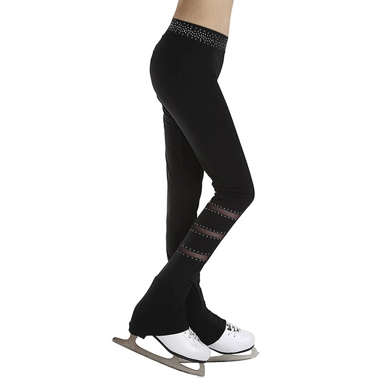 Vaikams, mergaitėms, dailiojo čiuožimo kelnės, greitai džiūstančios aukšto juosmens elastinės juosmens juostos, treniruočių antblauzdžiai, šokių gimnastikos, pasirodymo kostiumai