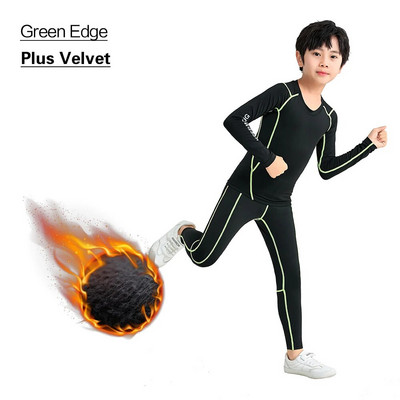 Детски анцуг за момче, Бързосъхнещо спортно облекло с компресия за бягане, баскетбол, фитнес, детско термо бельо