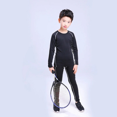 Зимен комплект топло термо бельо деца момчета момичета плюс кадифе топло термо бельо дълъг ръкав фитнес спортно облекло