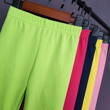 Клинове за момичета Детски плътни бонбонени цветове Еластични панталони Детски тънки клинове за момичета 2-11 години Облекло за момичета
