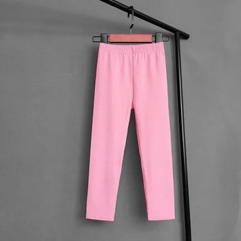 Клинове за момичета Детски плътни бонбонени цветове Еластични панталони Детски тънки клинове за момичета 2-11 години Облекло за момичета