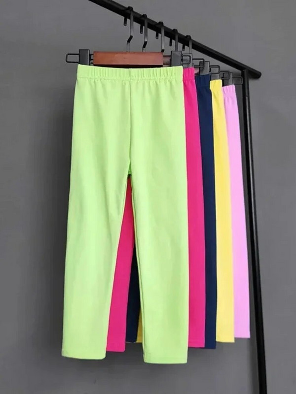 Клинове за момичета Детски плътни бонбонени цветове Еластични панталони Детски тънки клинове за момичета 2-11 години Облекло за момичета