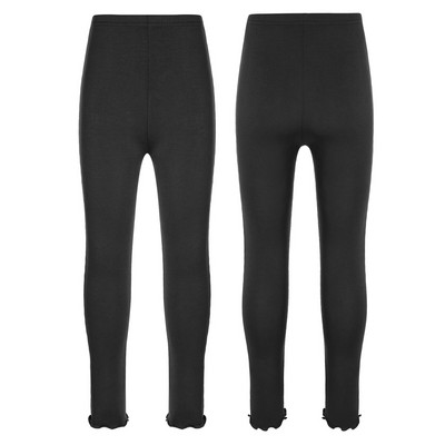 Детски момичета Едноцветни клинове с волани Ежедневни костюми Еластичен колан със средна талия Тесни панталони Основен слой Домашно облекло