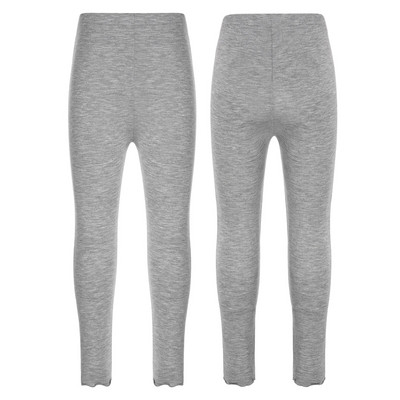 Детски момичета Едноцветни клинове с волани Ежедневни костюми Еластичен колан със средна талия Тесни панталони Основен слой Домашно облекло