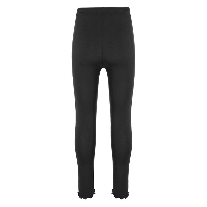 Детски момичета Едноцветни клинове с волани Ежедневни костюми Еластичен колан със средна талия Тесни панталони Основен слой Домашно облекло