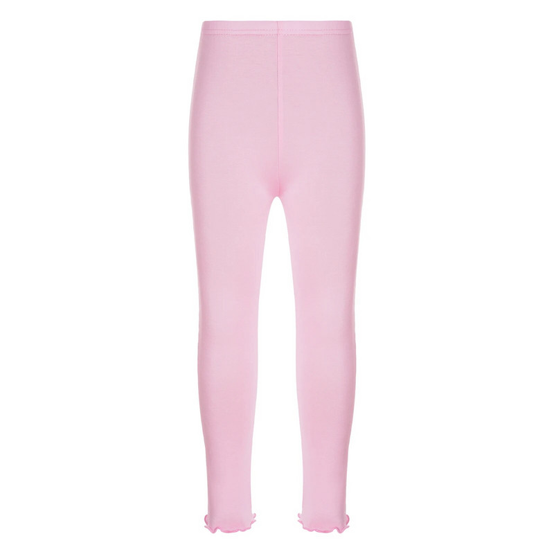 Детски момичета Едноцветни клинове с волани Ежедневни костюми Еластичен колан със средна талия Тесни панталони Основен слой Домашно облекло