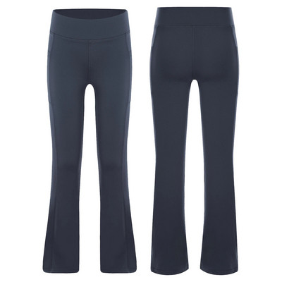 2023 Детски момичета Йога панталони с висока талия Едноцветни спортни клинове с камбанка Ежедневни модни дишащи меки издути панталони