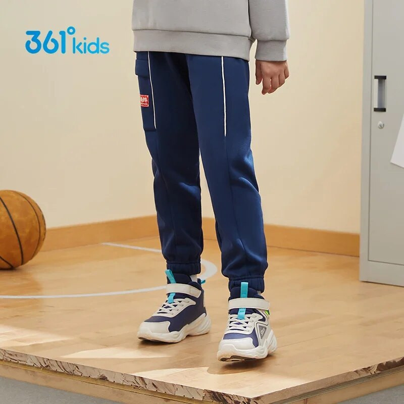 361 градуса детско облекло големи момчета зимни спортове плюшени и удебелени плетени спортни панталони удобни и меки спортни панталони