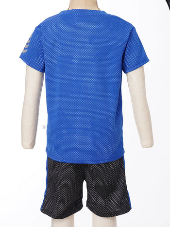 Горещо лято Детски момчешки спортен костюм Тениска с къс ръкав с бързосъхнещи шорти Спортно облекло Футбол Баскетбол Игра Тренировъчни костюми