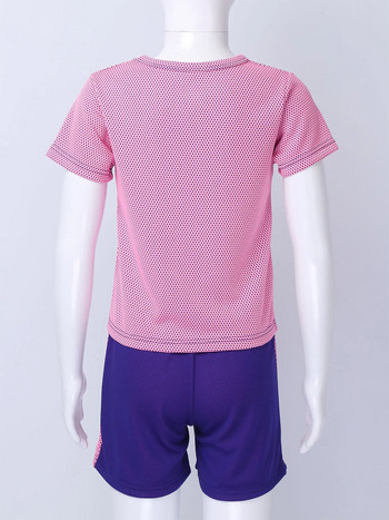 Παιδική φόρμα για αγόρια για αγόρια, αθλητική φόρμα με δίχτυ που αναπνέει με κοντό μανίκι μπλουζάκι και σορτς που στεγνώνει γρήγορα Αθλητικά ρούχα για γυμναστική