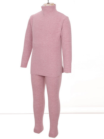 Unisex Παιδικά Κορίτσια Αγόρια Μονόχρωμα Sleepwear Θερμικά Εσώρουχα Σετ Ζεστά Σαλόνια Mock Λαιμόκοψη μακρυμάνικο μπλουζάκι με κολάν