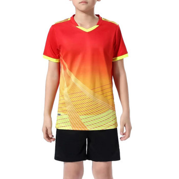 2023 Παιδικά αγόρια, κορίτσια, αθλητική φόρμα ποδοσφαίρου, ομοιόμορφη ντεγκραντέ, κοντομάνικη μπλούζα με λαιμόκοψη V με κοντό μανίκι με κορδόνι για σορτς