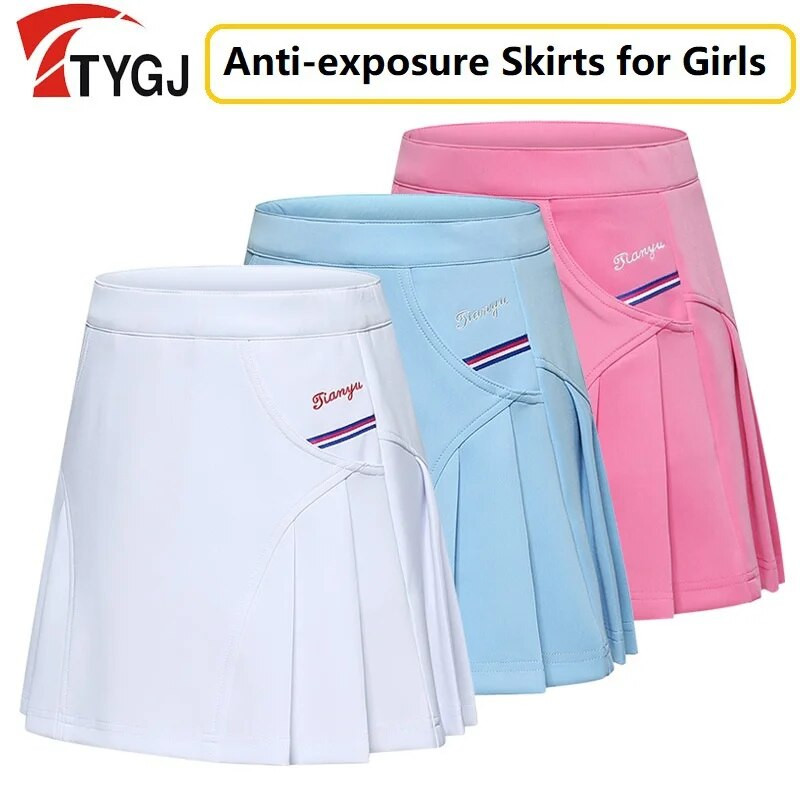Антиекспозиционни поли за голф за момичета Плисирани поли Тийнейджърски мини рокли Тънки тенис Детски спортни дишащи облекла за голф Лято