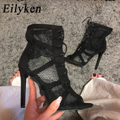 Eilyken Sexy Fashion sieviešu apavi ļoti viegli, komfortabli augstas kvalitātes plāni papēži, vaļēju purngalu deju sandales, sievietes izmērs 43