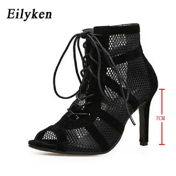 Секси модни дамски обувки Eilyken, много леки, удобни, висококачествени тънки токчета с отворени пръсти, танцуващи сандали, дамски размер 43