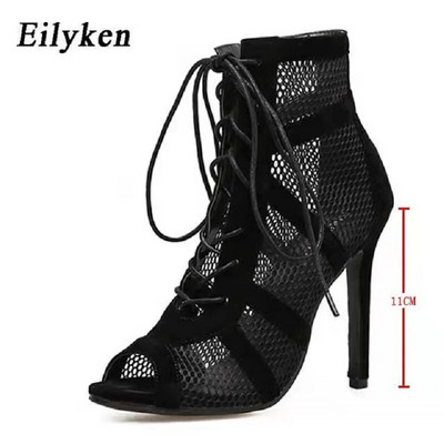 Eilyken Sexy Fashion sieviešu apavi ļoti viegli, komfortabli augstas kvalitātes plāni papēži, vaļēju purngalu deju sandales, sievietes izmērs 43