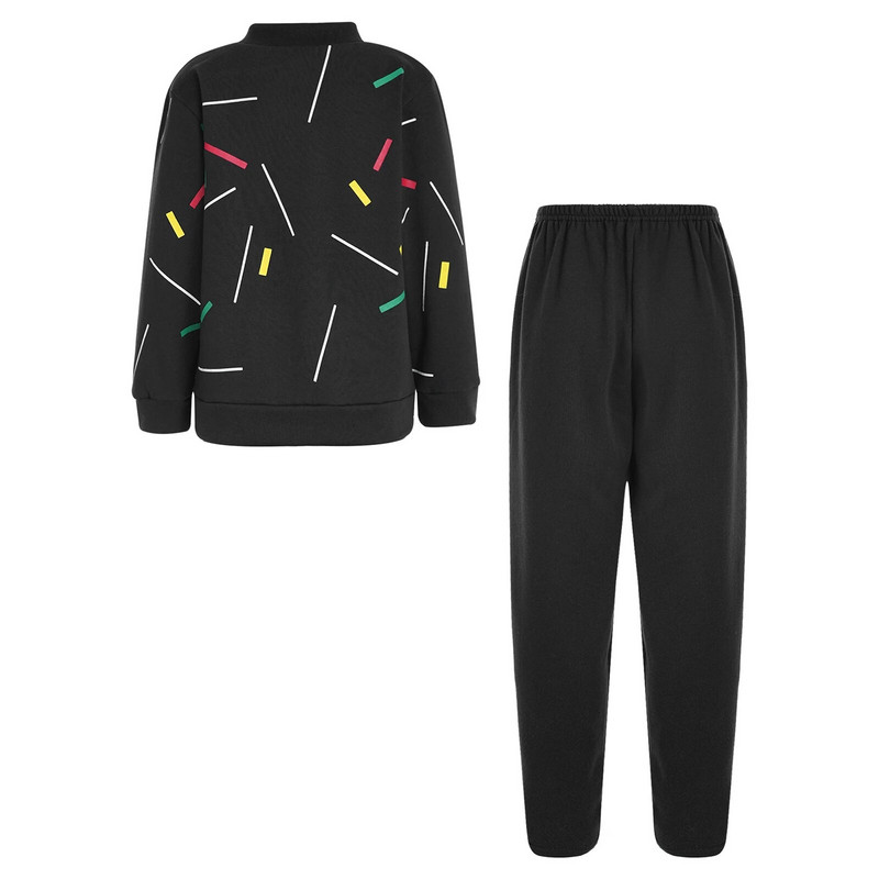 Есен Зима Деца Момчета Комплект от две части Четка за зъби Екипировка с щампа и яка Яке с дълъг ръкав и цип с панталон със средна талия