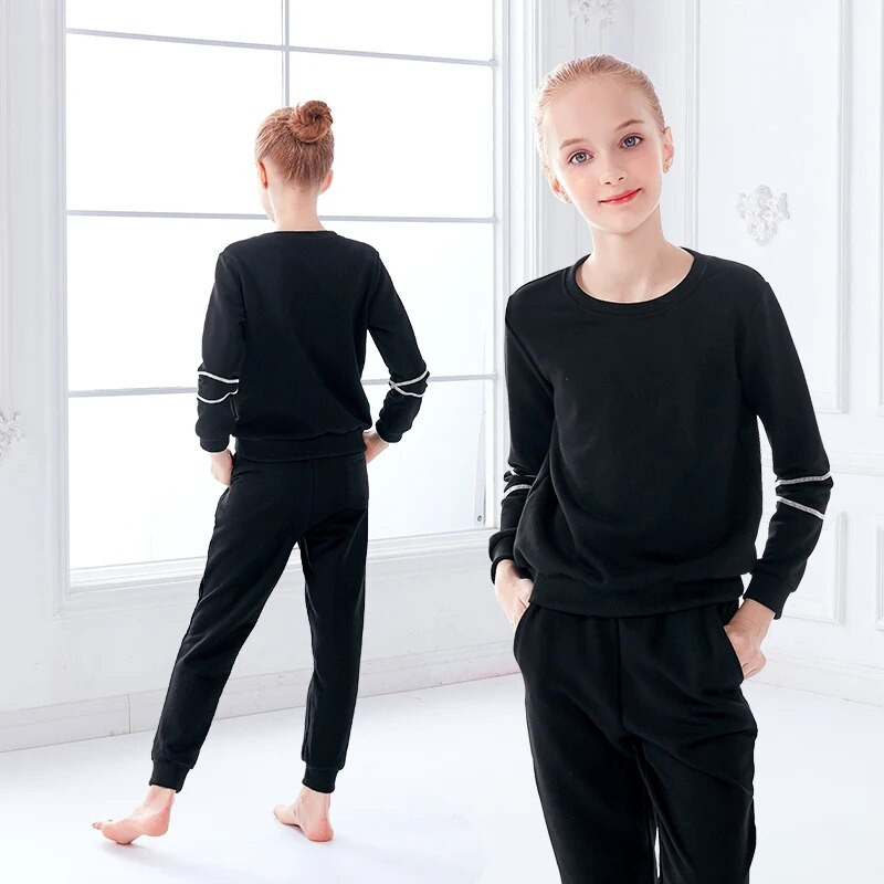 Моден анцуг за тийнейджърки Ежедневен костюм за джогинг Детски спортни екипи от две части Костюм Облекло