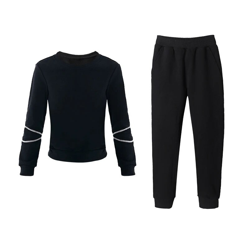 Моден анцуг за тийнейджърки Ежедневен костюм за джогинг Детски спортни екипи от две части Костюм Облекло