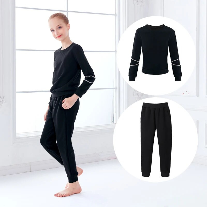 Моден анцуг за тийнейджърки Ежедневен костюм за джогинг Детски спортни екипи от две части Костюм Облекло