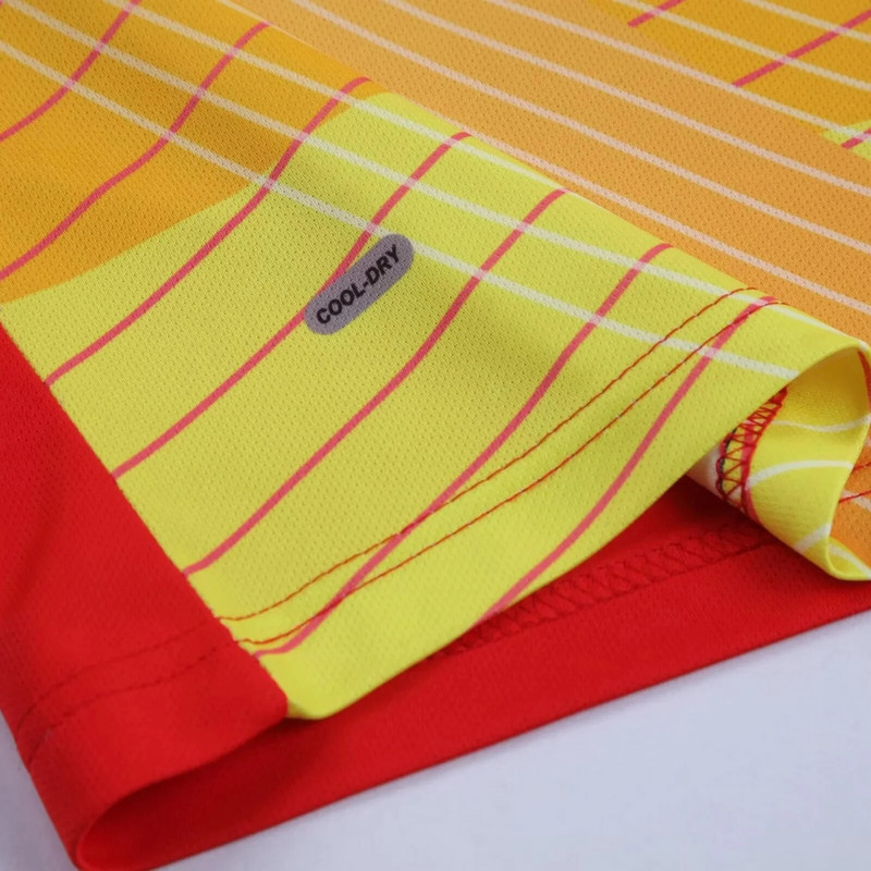 Детско футболно тренировъчно облекло Спортен костюм Футболна униформа Градиентна цветна тениска с V-образно деколте и къси ръкави с шнурове