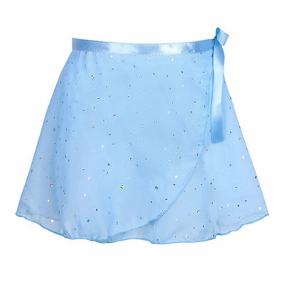 Meiteņu baleta svārki deju aptinuma svārki šifons Sparkly tutu kleitas regulējami deju apģērbi svārki balerīnu deju apģērbi