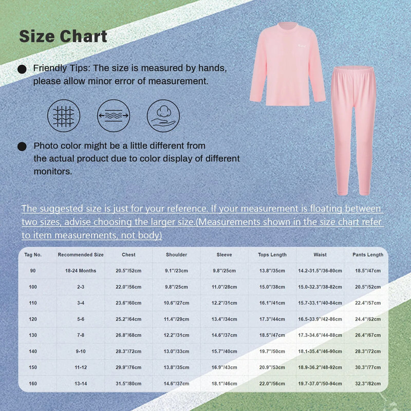 Деца Момичета Момчета Комплект термобельо Спално облекло с щампа на букви Тениска с кръгло деколте и дълъг ръкав Долна тениска с клинове Домашно облекло