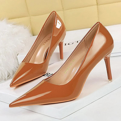 BIGTREE Cipők Elegáns Női Pumpák Fém Gombos Kitten Heels Női Cipők Stiletto bankett Cipők Hegyes magassarkú nagy 43