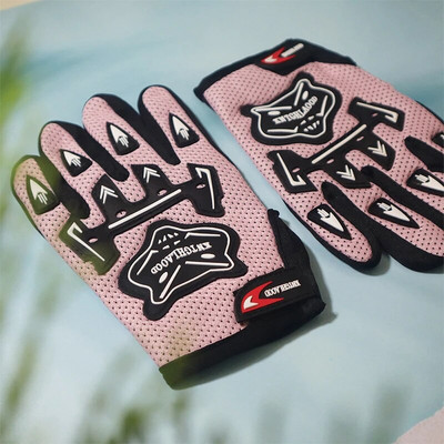 Karstā izpārdošana bērniem pilniem puspirkstiem motociklu cimdi Child Moto Luvas Motocross ādas motociklam Guantes bērnu sacīkšu cimdi