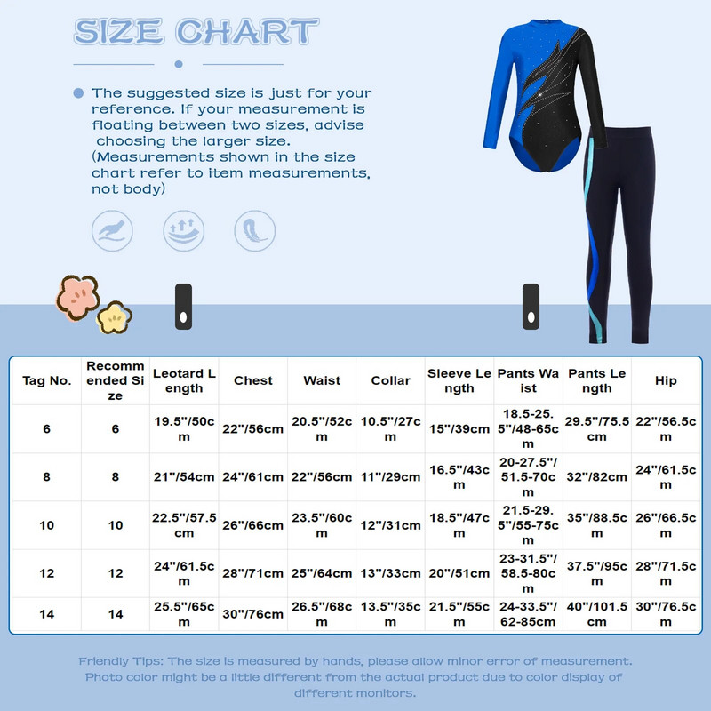 Деца, момичета, балетни танцови екипи с дълъг ръкав, контрастен цвят, гимнастическо трико със спортни клинове, танцуващ комплект за балетно пързаляне